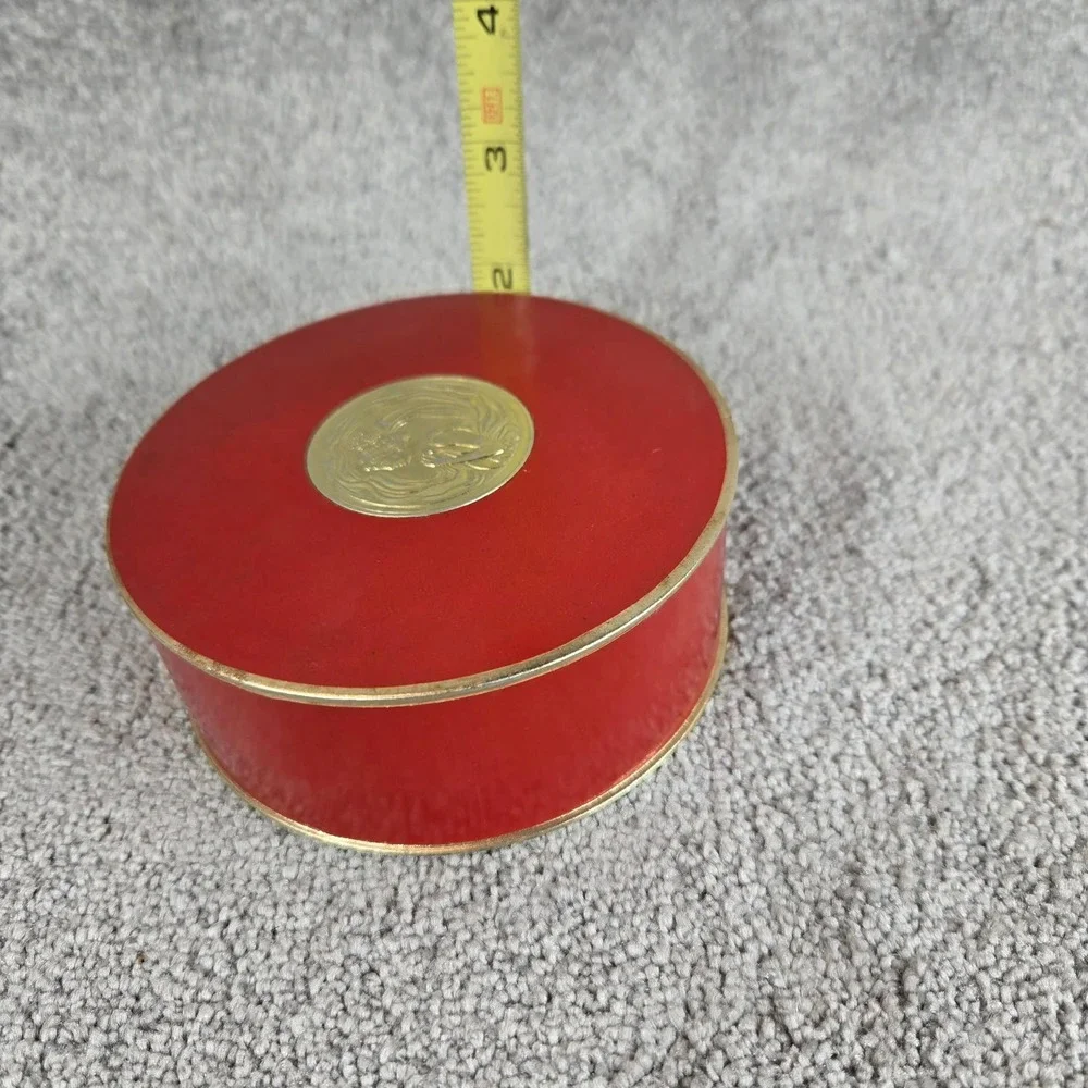Charles Revson Ciara Dusting Powder Red Gold Vintage Vanity Box Women
